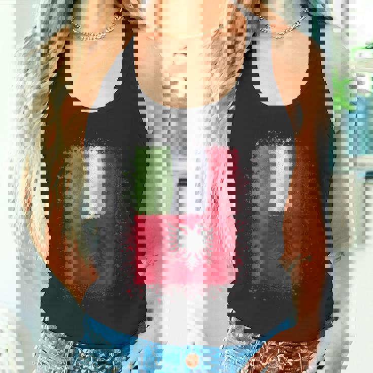 アルバニアのイタリアの愛-アルバニアとイタリア 長袖tシャツ タンクトップ