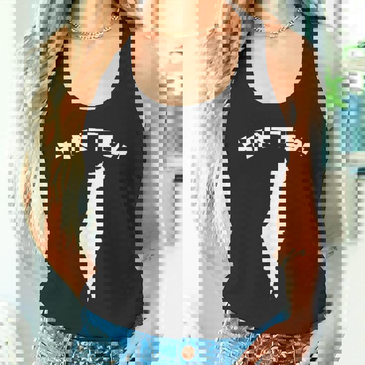 イスラエル聖地のヘブライ語地図 タンクトップ