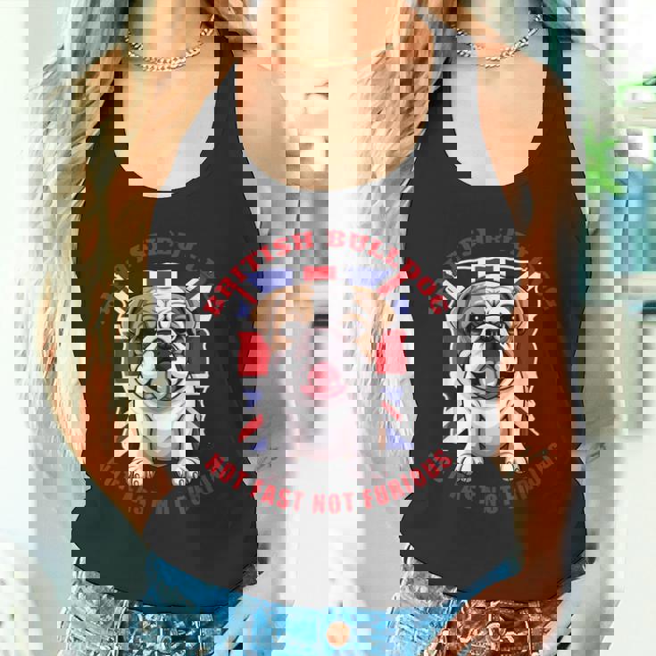 イングリッシュブリティッシュブルドッグ ユニオンジャックフラッグ ドッグオーナー タンクトップ