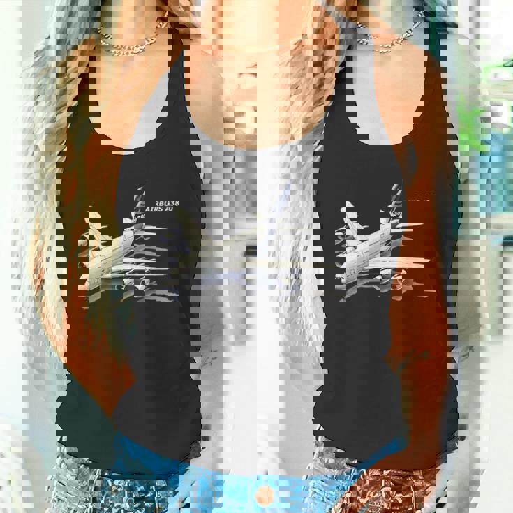 エアバスa380ターボジェット飛行機旅客機航空パイロットギフト タンクトップ