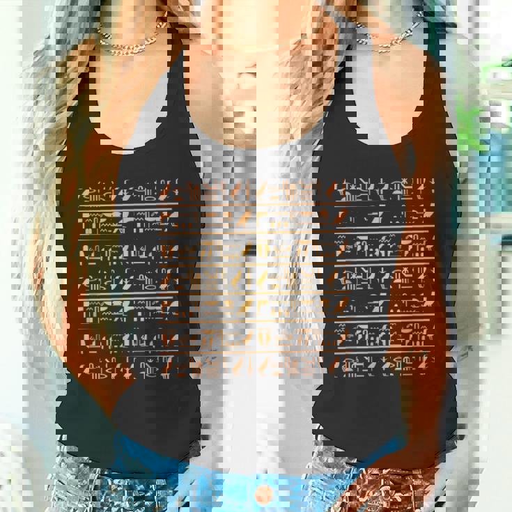 エジプトパターン ホルスの目 ヒエログリフ ファラオ アヌビス アンク タンクトップ