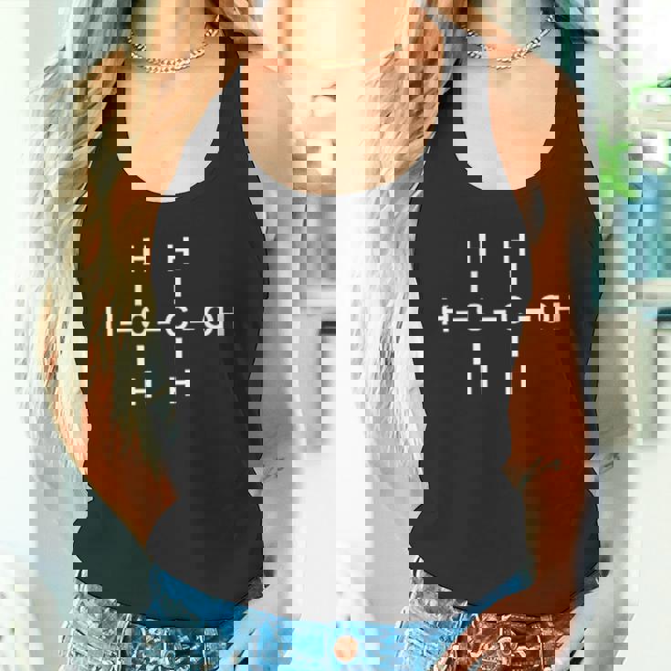 エタノールアルコール分子tシャツ化学ホワイトデザイン タンクトップ