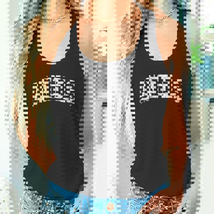 エンジェルス マスコットビンテージアスレチックスポーツネームデザイン タンクトップ