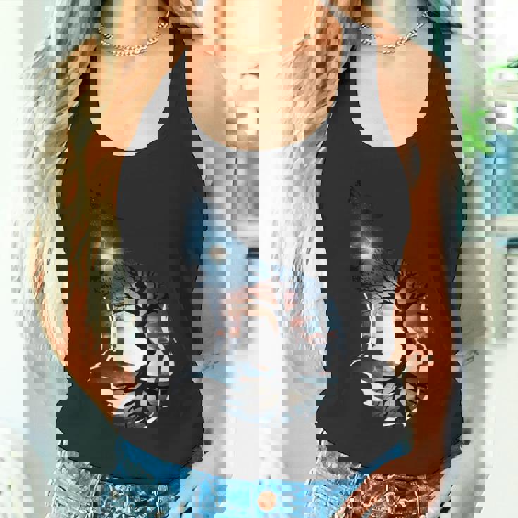 オオカミ 動物 顔 アート グラフィック 野生動物 カラフル 狼の恋人 タンクトップ