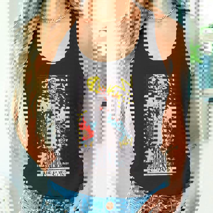 オリジナルのrider Waite Deckからのタワービンテージタロットカード タンクトップ