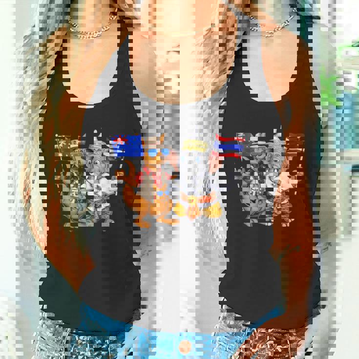 オーストラリア カンガルー タイ 象 オーストラリアの旗 タイの遺産 誇り オーストラリア タイ 愛国者 オーストラリア タンクトップ