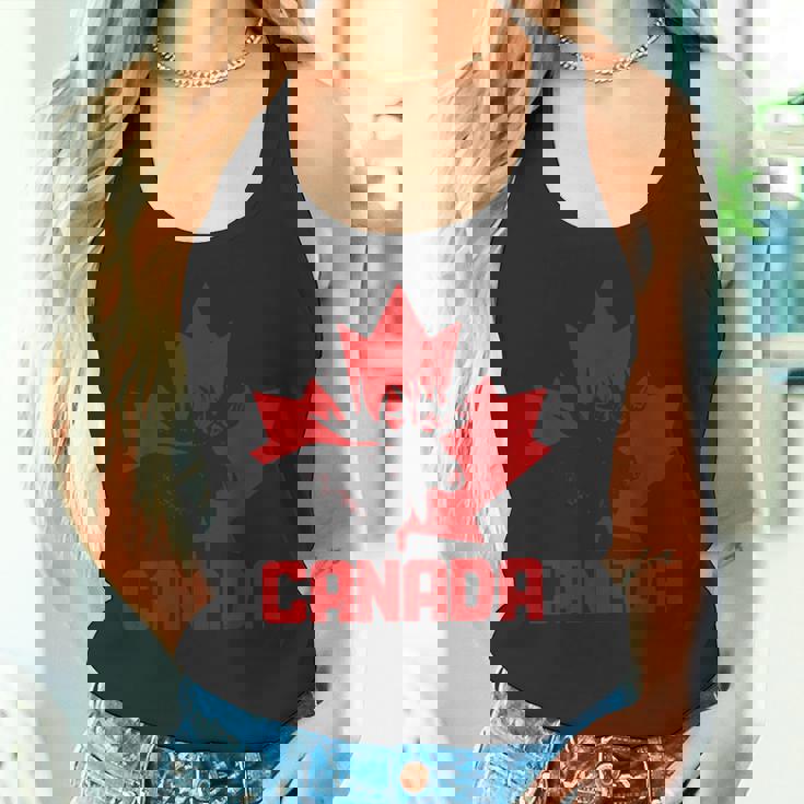 カナダヘラジカ メープルリーフ プライド ヴィンテージ カナダ国旗 タンクトップ