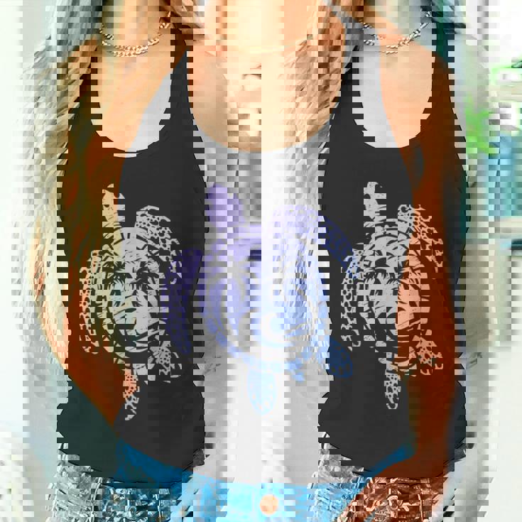 カメのモチーフ ヤシの木 波 フェス 夏 カメ サーフィン タンクトップ