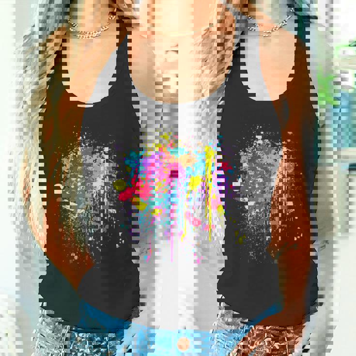 カラフルなペイントスプラッシュカラー。 タンクトップ