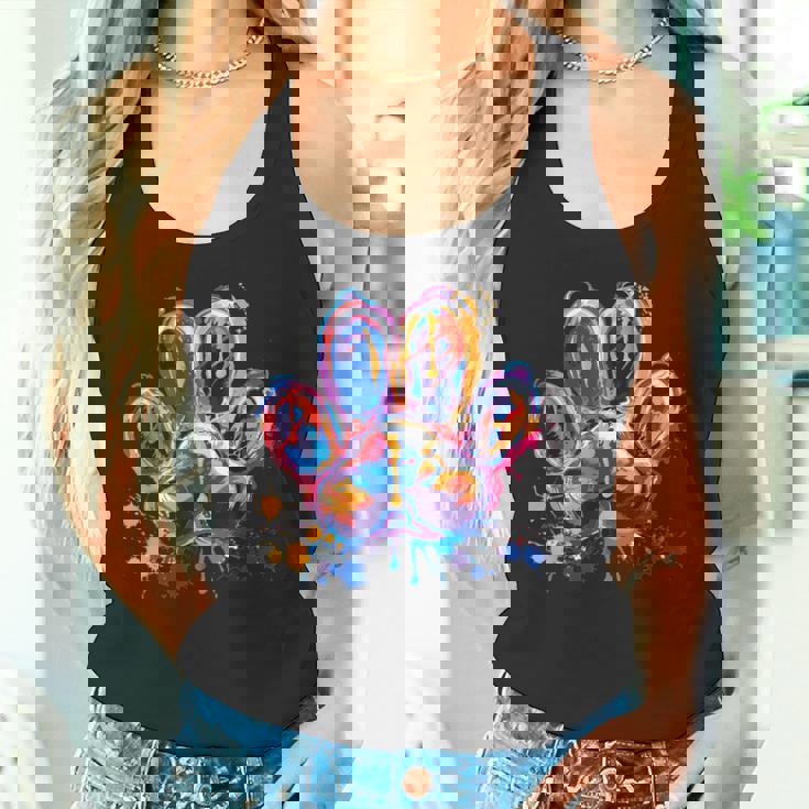 カラフルな動物の犬の足跡 タンクトップ