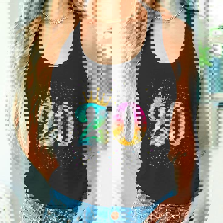 カラフルな絞り染め 20歳の女児 20歳の誕生日 タンクトップ