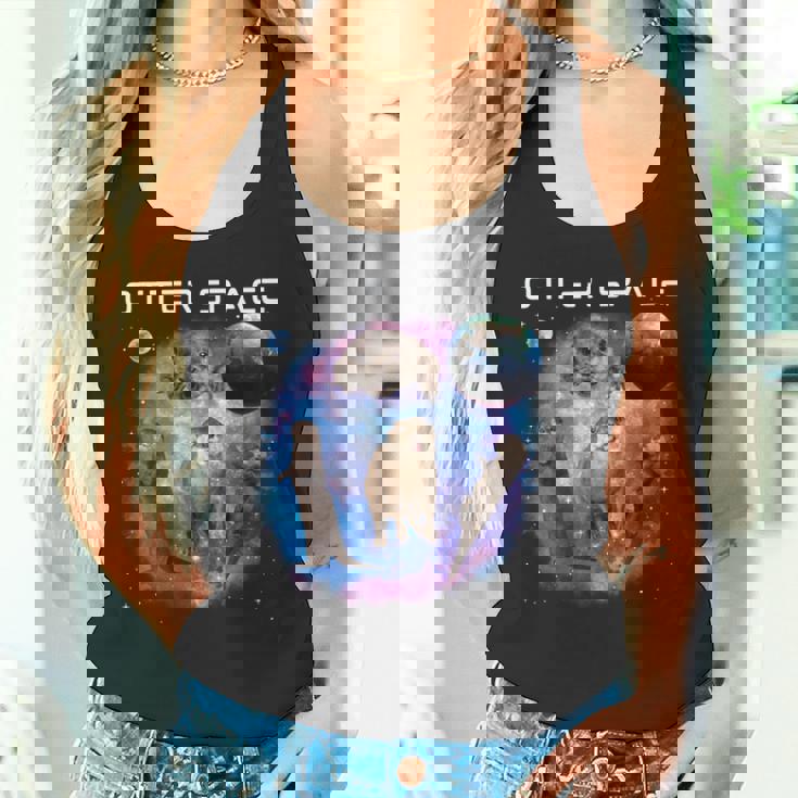 カワウソ宇宙 面白いカワウソ 宇宙カワウソ 長袖tシャツ タンクトップ