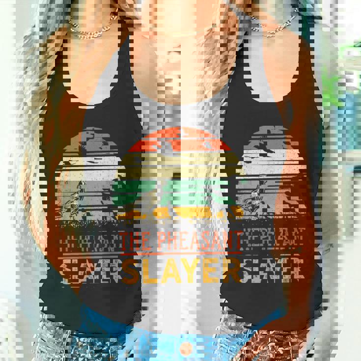 キジの鳥狩り 面白いスレイヤーハンターレトロヴィンテージ タンクトップ