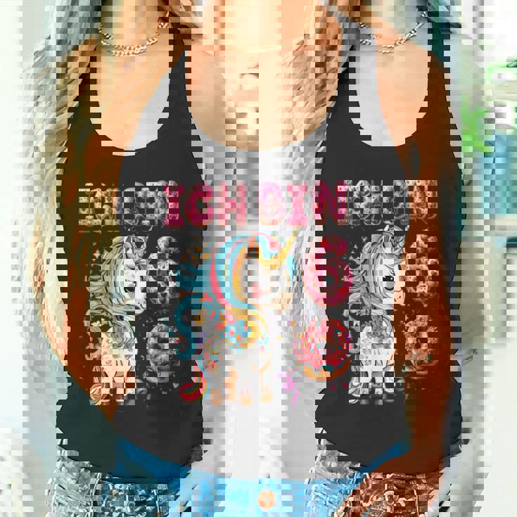 キッズ Kinder Ich Binchon 6 誕生日 ユニコーン 6歳 タンクトップ