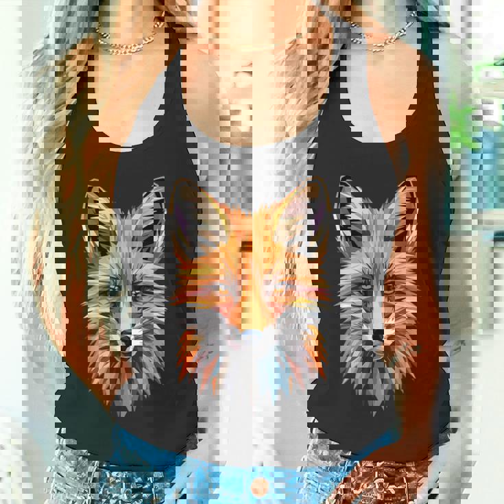 キツネのモチーフ キツネが大好き 赤いキツネ 小さなキツネが大好き タンクトップ