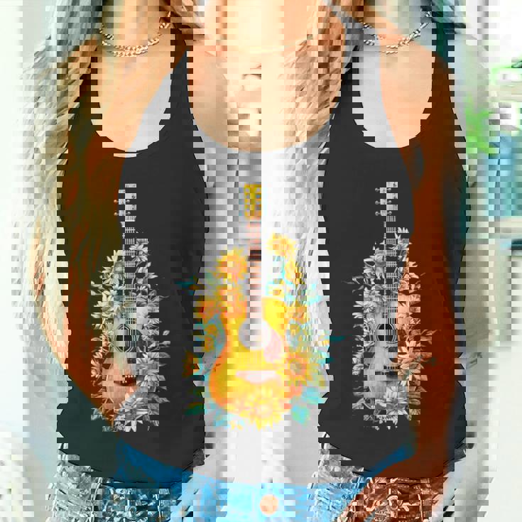 ギター 面白tシャツ おもしろ ギタリスト 服 音楽 メンズ キッズ ネタ 服 オリジナル 軽音 ひまわり タンクトップ