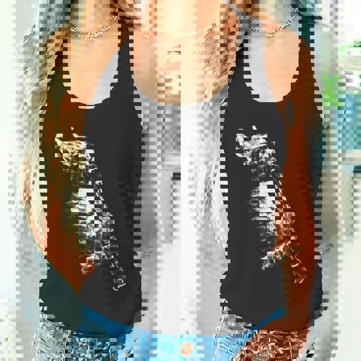 クラリネットを弾く猫 面白い猫ミュージシャン クラリネット教師 タンクトップ