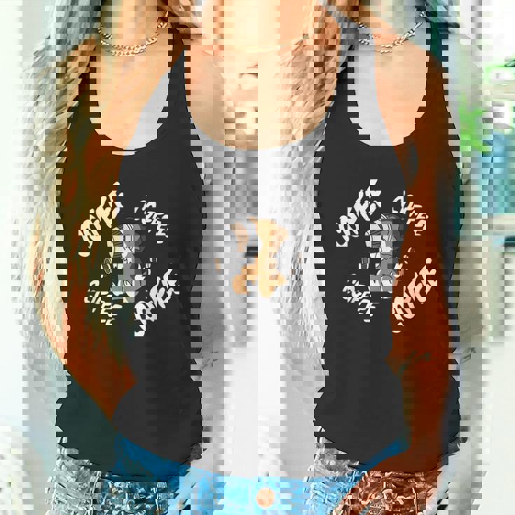 コーヒーシェットランド・シープドッグ犬 タンクトップ