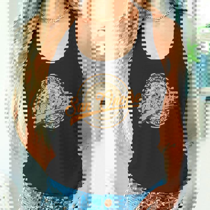 サンオノフレ ロングボードのみのレトロ ウェーブ サーフィン タンクトップ