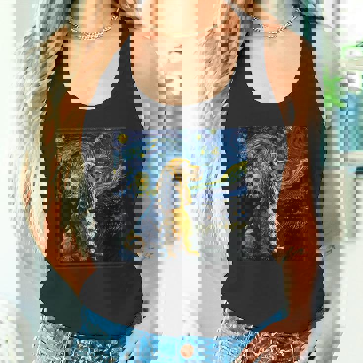 シュルレアリスム 星月夜 イングリッシュコッカースパニエル犬 タンクトップ