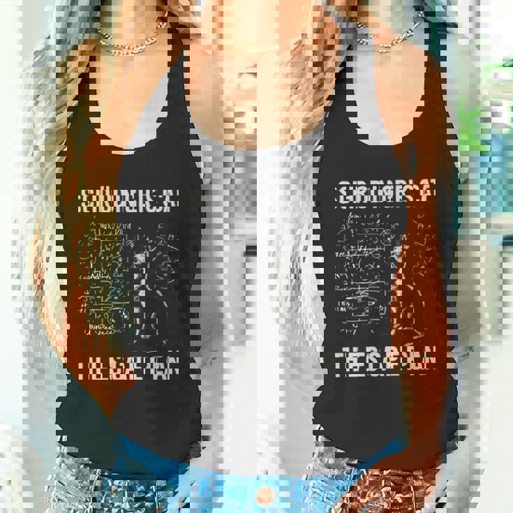 シュレーディンガーの猫 脱出計画 物理ジョーク 長袖tシャツ タンクトップ