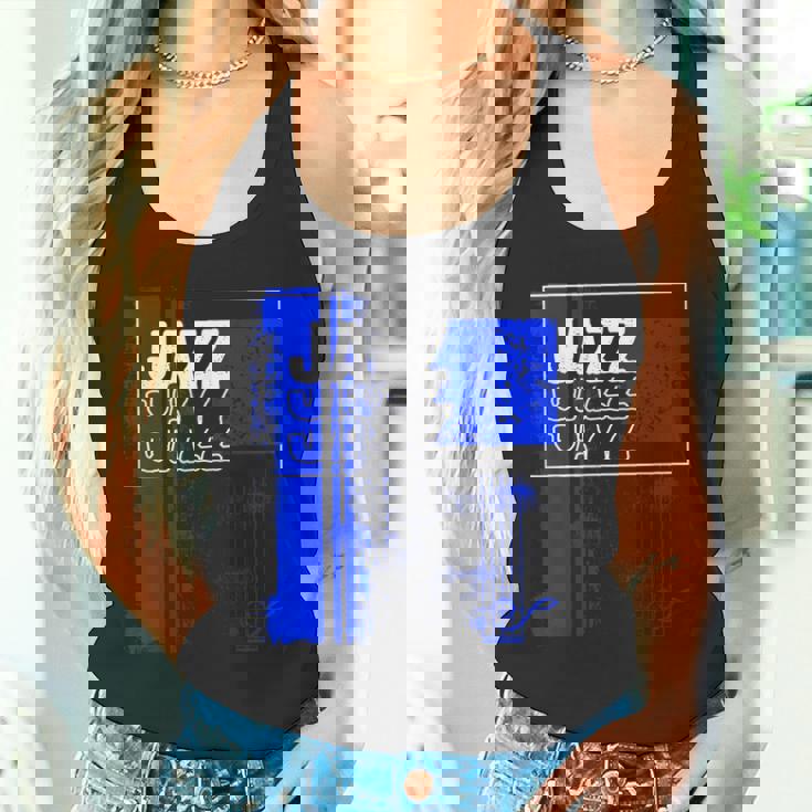 ジャズミュージシャンブルーシート ミュージックブルーノート タンクトップ