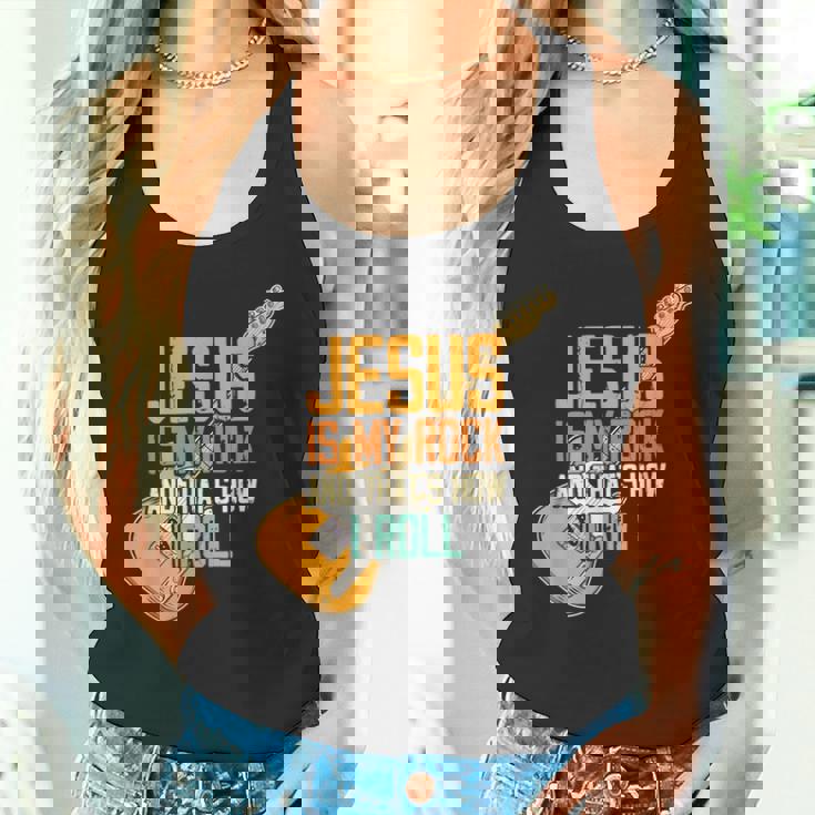 ジーザス・イズ・マイ・ロック・アンド・ザット・イズ・ハウ・アイ・ロール クリスチャン タンクトップ