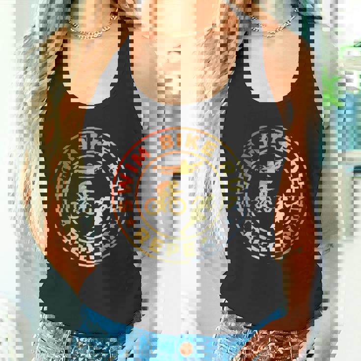 スイム・バイク・ラン・リピート レトロヴィンテージ トライアスリート・トライアスロン用 タンクトップ