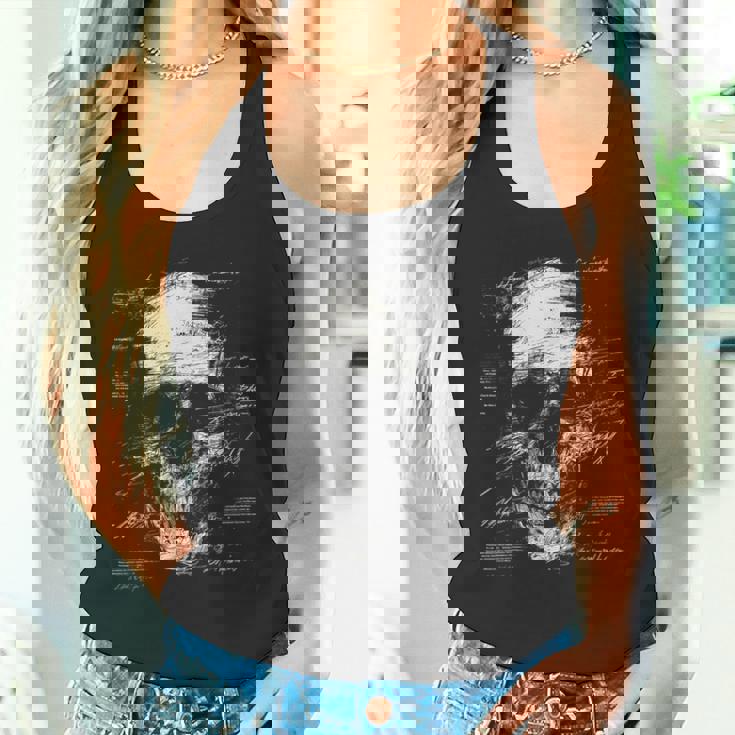 スカルアートグラフィックテキストモチーフドクロ タンクトップ