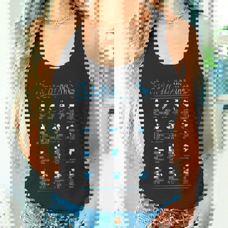 スキューバハンドシグナル チーム 面白いダイバーサイン ダイビングインストラクター タンクトップ