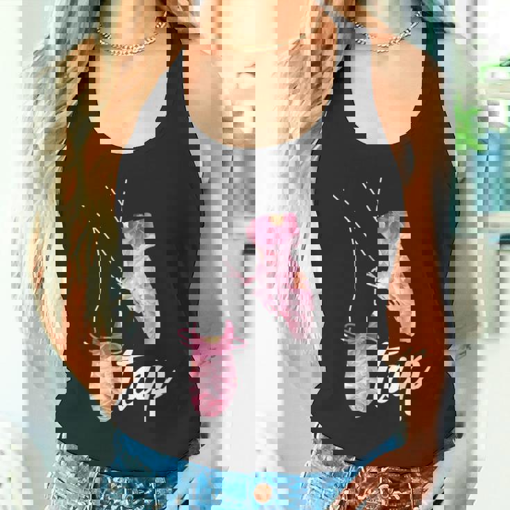 タップダンサー レトロフラワー タップダンサーデザイン タップダンス タンクトップ