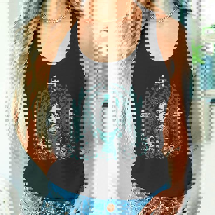 ダーク ゾンビ ゴシック人形 ちびスタイルと不気味な タンクトップ