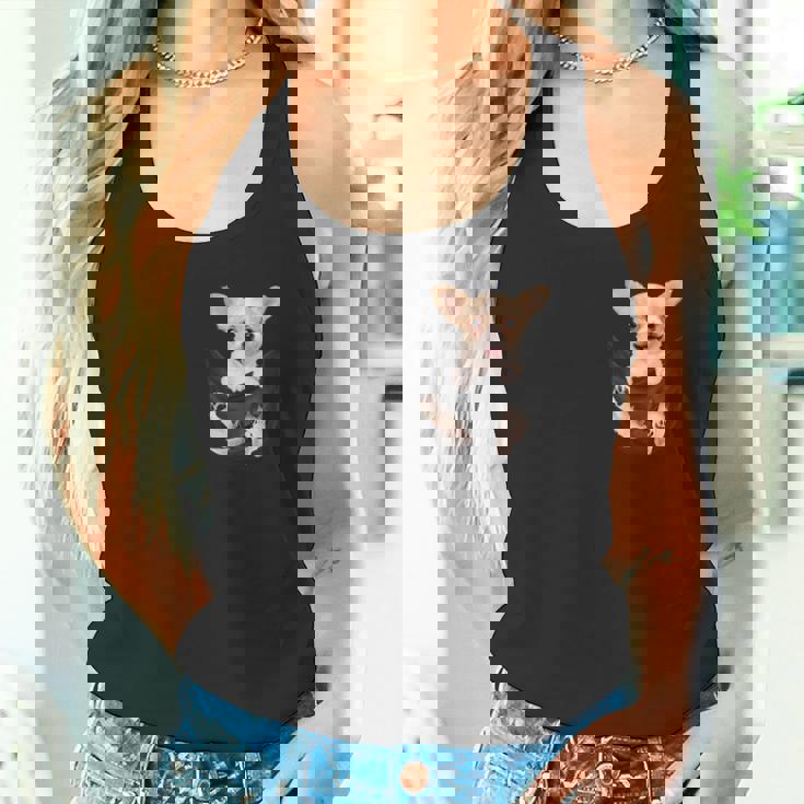 チワワ愛好家のためのあなたのポケットの中の面白いチワワ タンクトップ