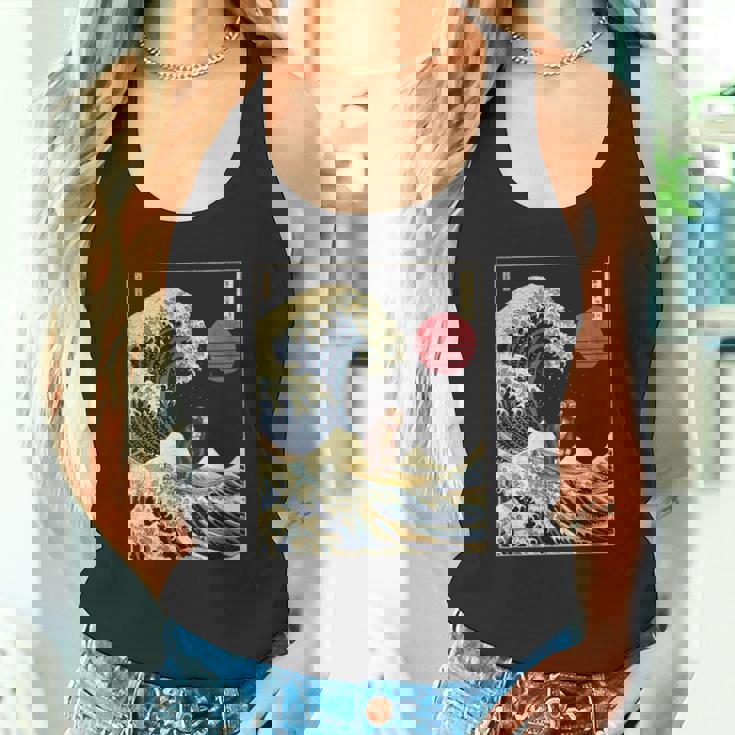 チンパンジー 神奈川波 おもしろサーフアニマル タンクトップ