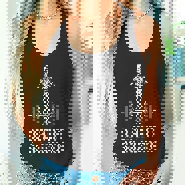 デッドリフトスケルトン-面白いジム タンクトップ