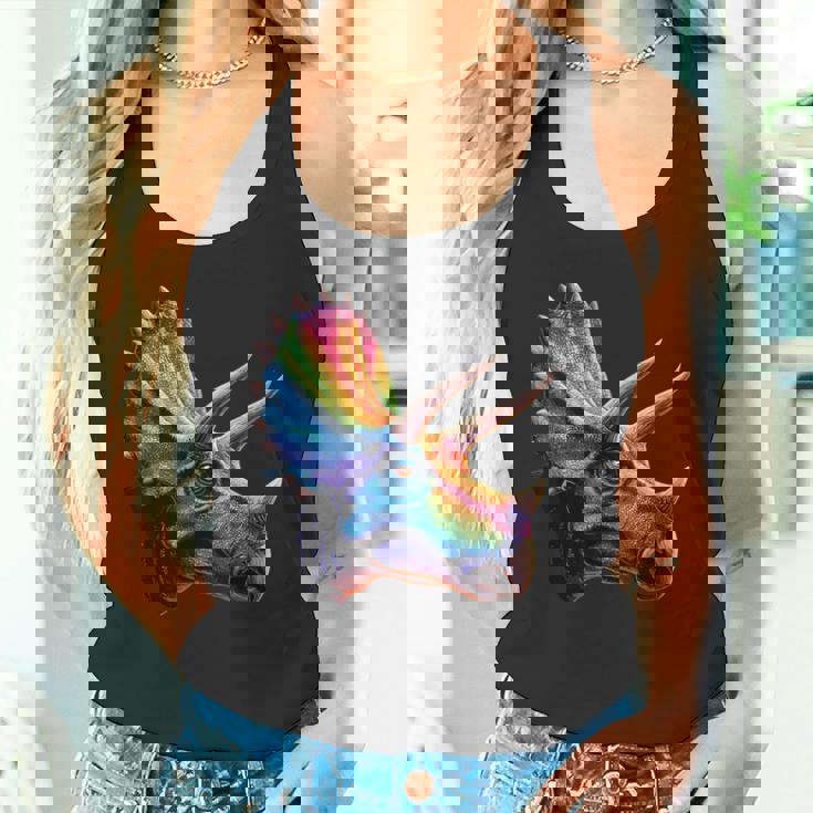 トリケラトプス 恐竜大好き かわいいトリケラトプス タンクトップ