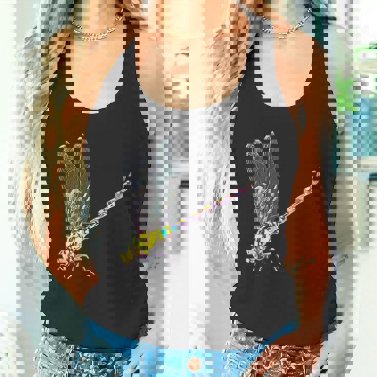 トンボ モチーフ 昆虫 カラフル 羽 虫 トンボ タンクトップ