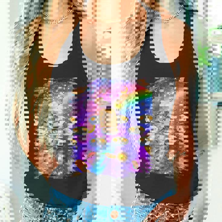 トーストスペース 猫 パンローフキャット レインボーギャラクシー タンクトップ