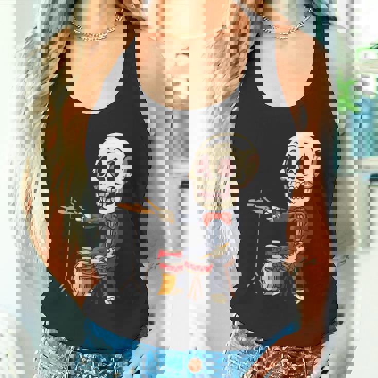 ドラミング スケルトン ドラム プレーヤー ドラマー パーカッション ドラム 長袖tシャツ タンクトップ