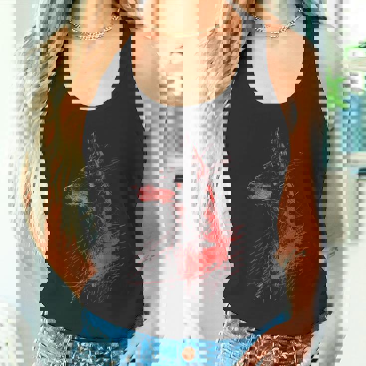 ドーベルマン グラフィック ペット アートワーク 犬 ドーベルマン タンクトップ