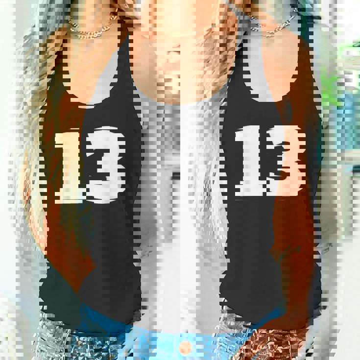 ナンバー13 Thirn スポーツチーム フロントプリント お揃い 誕生日 タンクトップ