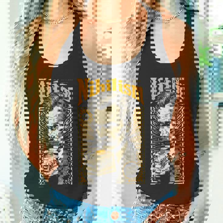 ニヒリズム 男性用 面白い ニーチェ哲学 ビンテージ広告 タンクトップ