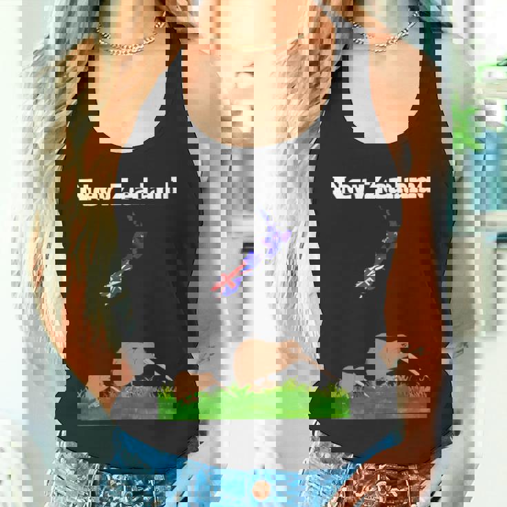 ニュージーランドのお土産キウイバードウォッチングニュージーランド地図 長袖tシャツ タンクトップ