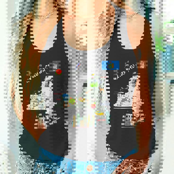 ニューヨーク州地図 観光地 都市 旗 タンクトップ