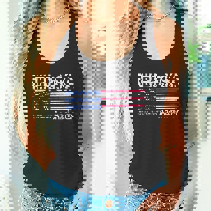 ネブラスカの座標 米国旗 タンクトップ