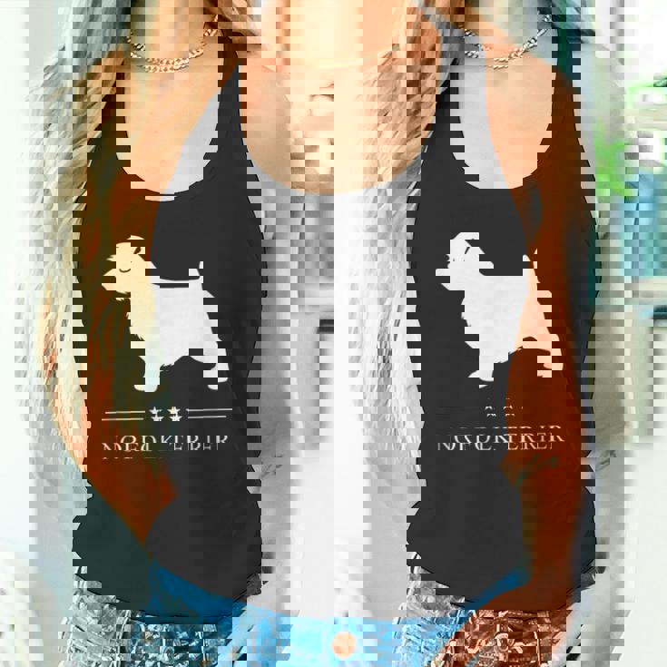 ノーフォークテリア犬の白いシルエット タンクトップ