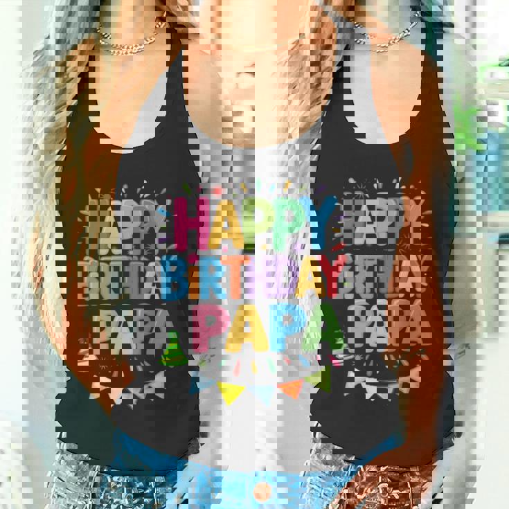 ハッピーバースデーパパはパパの誕生日 長袖tシャツ タンクトップ