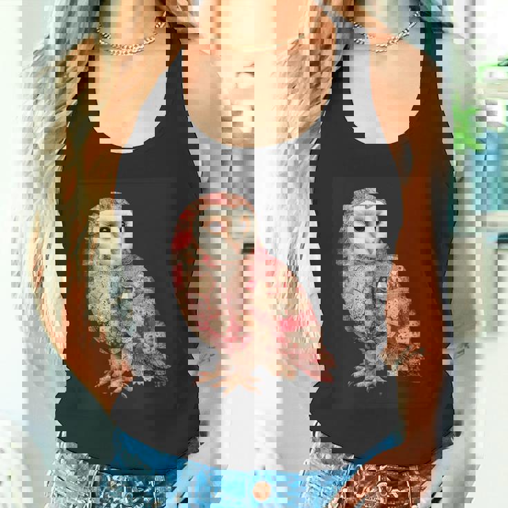 ハート柄の奇抜なパッチワークフクロウ タンクトップ