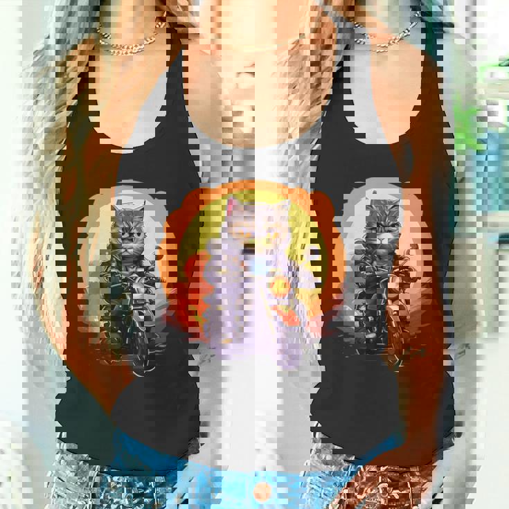 バイカー エキゾチック ショートヘア 猫 乗馬 オートバイ タンクトップ