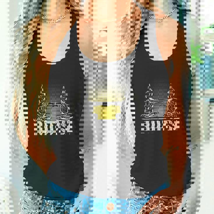 メンズ バディフィストバンプバディズム仏教フレンズハッピーブッダ タンクトップ